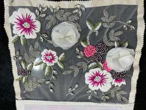 Applique en dentelle de luxe couture, broderie florale 3D en sequins et perles à la main, pour robes et robes de soirée - Product Image 4