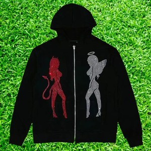 เสื้อฮู้ดแบบซิปรูดซิปสำหรับผู้ชายผู้หญิงผ้าฝ้าย100% ว่างพิมพ์ลายสำหรับผู้ชายเสื้อซิปคู่ทำจากผ้าเทอร์รี่500ผลิตตามสั่ง - Product Image 2