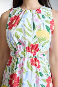 Robe en coton imprimé floral indien à main bloc nouvelle tenue décontractée d'été à la mode pour mariage cadeau écologique tissé à la main - Product Image 5