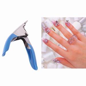 Cortador de puntas de uñas postizas de Gel acrílico UV de grado quirúrgico mango de agarre de Color azul recortador de puntas de uñas de salón en forma de U para belleza - Product Image 6