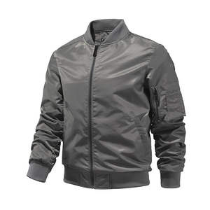 Chaqueta Bomber de Color Sólido para Hombre, Chaqueta de Béisbol de Moda, Nueva Colección de Ropa Exterior para Primavera y Otoño, Transpirable, con Logotipo Personalizado - Product Image 4