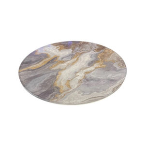 Wooden Lazy Susan <b>Cake</b> <b>Stand</b> with Ceramic Inlay <b>Rotating</b> Tray Perfect for Weddings and Stylish Table Display Decor - Product Image 6