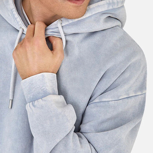 Custom Unisex 500gsm Heavyweight Regular Fit Pullover Hoodie Pocket Solid Eco-Friendly Sunfaded <b>Wash</b> Distressed Embroidered 100% - Product Image 4