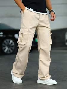 กางเกงวอร์มขายาวทรงตรงผ้าวูลสีดำสำหรับผู้ชาย เป็นมิตรกับสิ่งแวดล้อม ระบายอากาศได้ดี สวมใส่สบายๆ สไตล์ลำลอง เหมาะสำหรับฤดูใบไม้ร่วงและฤดูหนาว แฟชั่นทันสมัย ให้ความอบอุ่น - Product Image 5