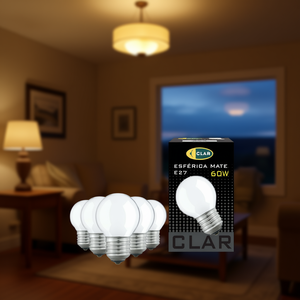 Ampoule incandescente sphérique mate transparente E27 60W - Product Image 3