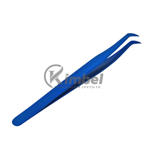Pinzas de pestañas de acero inoxidable profesionales de alta calidad, fibra puntiaguda con acabado azul Plasma multifuncional para extensión de pestañas - Product Image 2