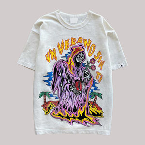 เสื้อยืดแขนสั้นสำหรับผู้ชายเสื้อพิมพ์ลายสกรีนกราฟิกขนาดใหญ่เสื้อคอกลม100% หนักผ้าฝ้ายออกแบบได้ตามต้องการ - Product Image 4