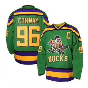 Maillot de hockey sur glace pour homme 100% polyester respirant avec inserts en maille pour contrôler l'humidité et garder les athlètes au frais et au sec sur la glace - Product Image 1