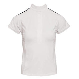 Ropa de equitación Mujer al aire libre Manga corta Cremallera Capa base Ropa ecuestre Camisa de espectáculo de equitación de encaje - Product Image 5