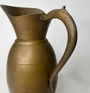 Jarra de Metal Vintage florero desgastado acabado latón florero largo patrón Floral para el hogar sala de estar y boda - Product Image 2