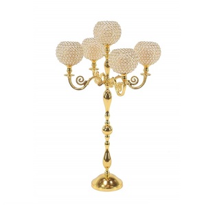 Candélabres en aluminium personnalisés, porte-bougie à cinq têtes avec finition noire pour la maison et la décoration de mariage, offre spéciale 2023 - Product Image 4
