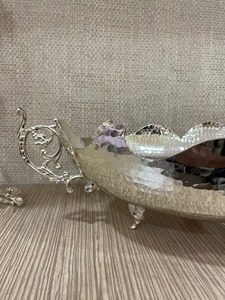 Bol de service à double poignée en argent de luxe, vaisselle de qualité supérieure pour les repas en famille, l'affichage festif et les événements spéciaux - Product Image 5