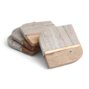 Posavasos de Madera y Mármol de Primera Calidad, Duradero, 400 mm de Diámetro, Personalizable, Diseño Moderno y Lujoso para Fiestas, Cenas y Entretenimiento en el Hogar - Product Image 5