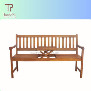 Banco Moderno de Madera Maciza de Acacia con Mesa Plegable, Muebles de Exterior para Parques, Centros Comerciales, Hoteles y Villas - Muebles Thinh Phu - Product Image 3