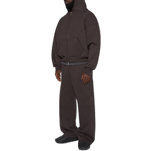 Ensemble personnalisé de sweats à capuche et de pantalons de survêtement Boxy de haute qualité en polaire surdimensionné avec fermeture éclair/fermeture éclair ensemble de survêtements pour hommes - Product Image 5