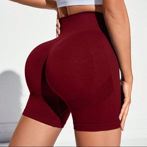 Pantalones cortos de Yoga transpirables de cintura alta para mujer, mallas de lona sin costuras de secado rápido, patrón de logotipo, pantalones cortos de entrenamiento para levantamiento de cadera Plus - Product Image 1