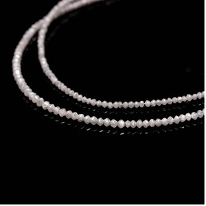 Cuentas Redondas Facetadas de Diamante Blanco Lustre LD de 3 mm, Piedras Sueltas para la Fabricación de Joyas, Venta al por Mayor, Alta Calidad, Hilo Completo - Product Image 4