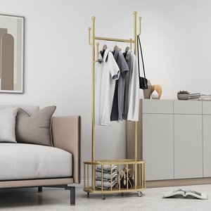 Organizador de Ropa KPT68012 con Práctica Cesta de Almacenamiento, Tipo Vertical de Acero Inoxidable para Sala de Estar - Product Image 2