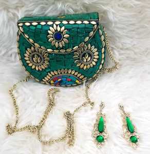 Hecho a mano regalo de Acción de Gracias impermeable Metal Chip piedra mosaico embrague monedero verdadero testimonio de artesanía emporio - Product Image 1