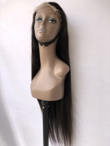 100% al por mayor, de proveedor indio, peluca de encaje transparente 5x5, cabello virgen de templo indio con doble trama, liso de 32 pulgadas, para mujeres negras - Product Image 2