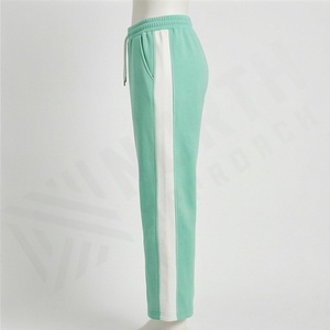 Trendy Men Custom <b>Hoodie</b> Cute Cartoon <b>Bear</b> Rainbow Print Paired Contrast Color Bell Bottom Pants Set Fashionable Durable - Product Image 3