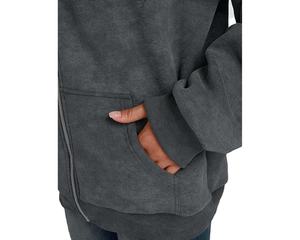 Sweat à capuche zippé personnalisé le plus populaire pour hommes, brodé effet soleil délavé, 100 % coton, chaud et doux, en polaire pour l'hiver, vêtement d'extérieur à capuche - Product Image 6