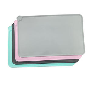 Hot Sale 48*30cm 260g <b>Silicone</b> Waterproof Pet Bowl <b>Mat</b> Smart Dog Floor Feeding Tray Animal Print Soft All Seasons Clean Pads - Product Image 1