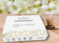 Incienso Ecológico Hecho a Mano de Primera Calidad a Precio de Fábrica, Copas de Incienso Naturales Indias de Sambrani y Madera de Sándalo, Caja de 12 Piezas para Pooja y Adoración