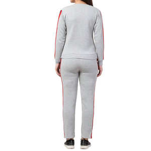 K_T Trajes de 2 piezas para mujer Sudadera con cuello redondo Sudadera con hombros regulares y pantalones para correr Trajes Conjunto de chándal - Product Image 4