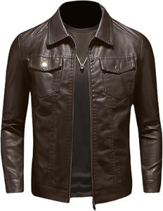 Chaqueta de Cuero para Hombre y Tallas Grandes, Diseño Sólido Disponible a un Precio Razonable, Chaqueta de Cuero para Hombre - Product Image 1