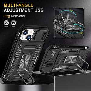 เคส iPhone 14 Pro 6.1 2022 ลายวงกลมพร้อมขาตั้งแม่เหล็กและฝาปิดกล้อง - Product Image 4