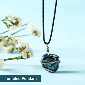 Pendentif en hématite roulée fabriqué à la main Style Feng Shui cristal enveloppé de fil poli pierre semi-précieuse pour la protection de la guérison - Product Image 3