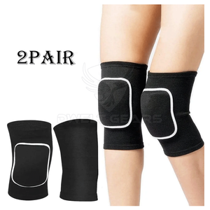 Genouillères de protection sportives professionnelles élastiques, flexibles, respirantes, en polyester épais et durable - Product Image 4