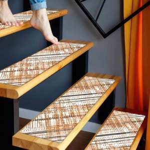 Tapis aztèque, tapis imprimé moderne, tons doux, lavable en machine, design 3D, tapis d'appoint - Product Image 2