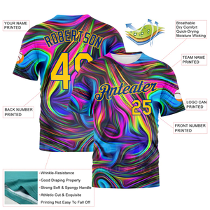 Camisetas de poliéster 100% de diseño personalizado para hombres Patrón 3D impreso con logotipo de color - Product Image 2