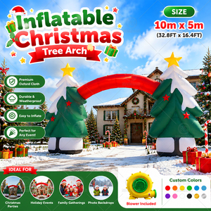 <span class=keywords><strong>Arche</strong></span> de Noël gonflable géante de 10m x 5m, grande <span class=keywords><strong>arche</strong></span> de Noël gonflable pour extérieur, jardin, fête, toile de fond photo, décoration - Product Image 2
