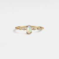 Bague ovale en opale multicolore cabochon, argent sterling 925, plaqué or 14K et rhodium, luxe, qualité supérieure, opale blanche naturelle, empilable, amitié