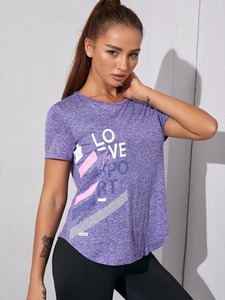 Ropa activa para mujer, camisetas deportivas para mujer, Top para Fitness, gimnasio, Yoga, camiseta de entrenamiento - Product Image 6