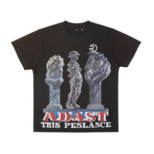 T-shirt court blanc lourd hommes 250 GSM coton homme T-shirt sérigraphie graphique Boxy Dtg impression t-shirt - Product Image 5