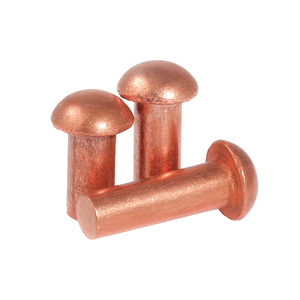 Rivet solide à tête de champignon en cuivre, laiton ou acier, sur mesure - Product Image 1