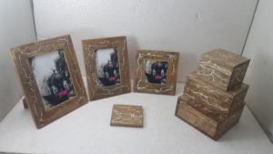 Vente chaude 2023 produit pour mariage utilisation décor à la maison vente chaude bois cadre Photo mariage doué dessus de Table - Product Image 3