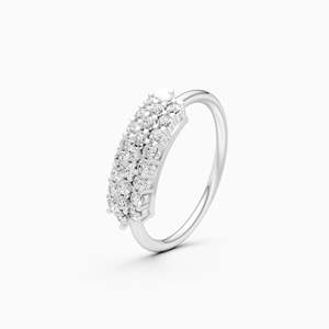 Bague empilable délicate à double rangée de diamants de laboratoire avec diamant de laboratoire de 0,5 ct |   En or jaune, blanc et rose 9 carats - Product Image 2