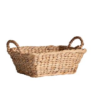 Panier en jacinthe d'eau tissé à la main avec poignées en boucle, panier de rangement fait à la main, vente en gros, écologique, fabriqué au Vietnam - Product Image 5