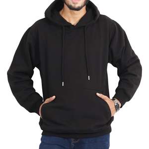 Sudaderas con capucha de algodón mezcladas con botones holgados informales de manga larga con cordón para hombre con logotipo personalizado - Product Image 5
