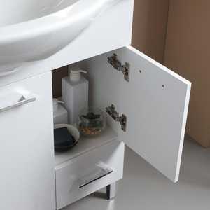 85cm Floor-Standing Bathroom Cabinet with Sink and <b>Mirror</b> White <b>Wall</b> Unit Ravenna Exported Bathroom <b>Sets</b> - Product Image 3