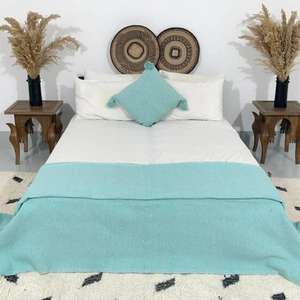 Manta Marroquí Hecha a Mano, Auténtica, Artesanal, Diseño Tribal, Suave, Tejida, Decoración para el Hogar, Regalo - Product Image 1