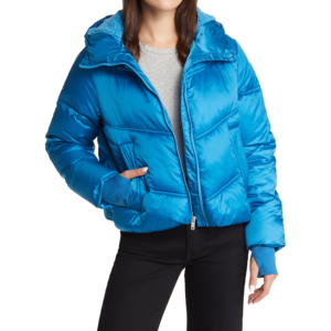 Chaqueta de invierno para mujer con capucha de Sherpa multicolor de burbuja brillante 100% algodón resistente al agua abrigo de plumón acolchado - Product Image 2