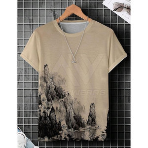 T-shirts pour hommes légers et de haute qualité, couleur personnalisée, manches courtes, séchage rapide, respirants, avec technologie de teinture unie, meilleur prix - Product Image 2
