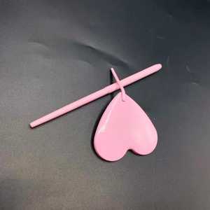 Espejo de maquillaje plegable de acero inoxidable en forma de corazón rosa, herramienta de extensión de pestañas personalizada de un solo lado con embalaje de caja - Product Image 2