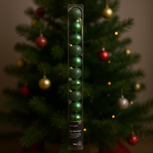 Amicasa Ensemble de 14 boules de Noël en plastique vert pin de 3 cm 9020467 Boules de Noël et décorations d'arbre - Product Image 3